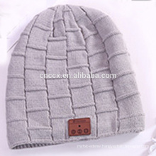 PK18ST012 wholesale wool cashmere knitted beanie hat with wireless earphone